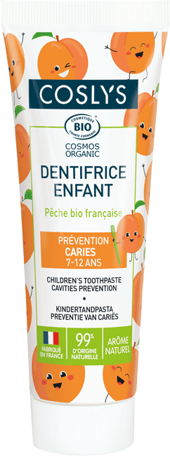 Dentífrico infantil anti-caries melocotón de Coslys 50ml