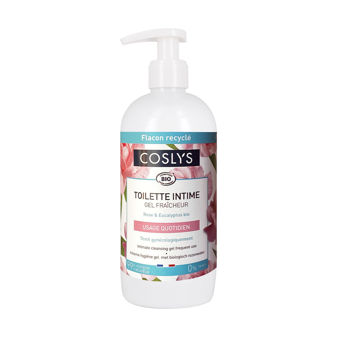 Coslys Gel íntimo con agua floral de Rosas biológica 500ml.