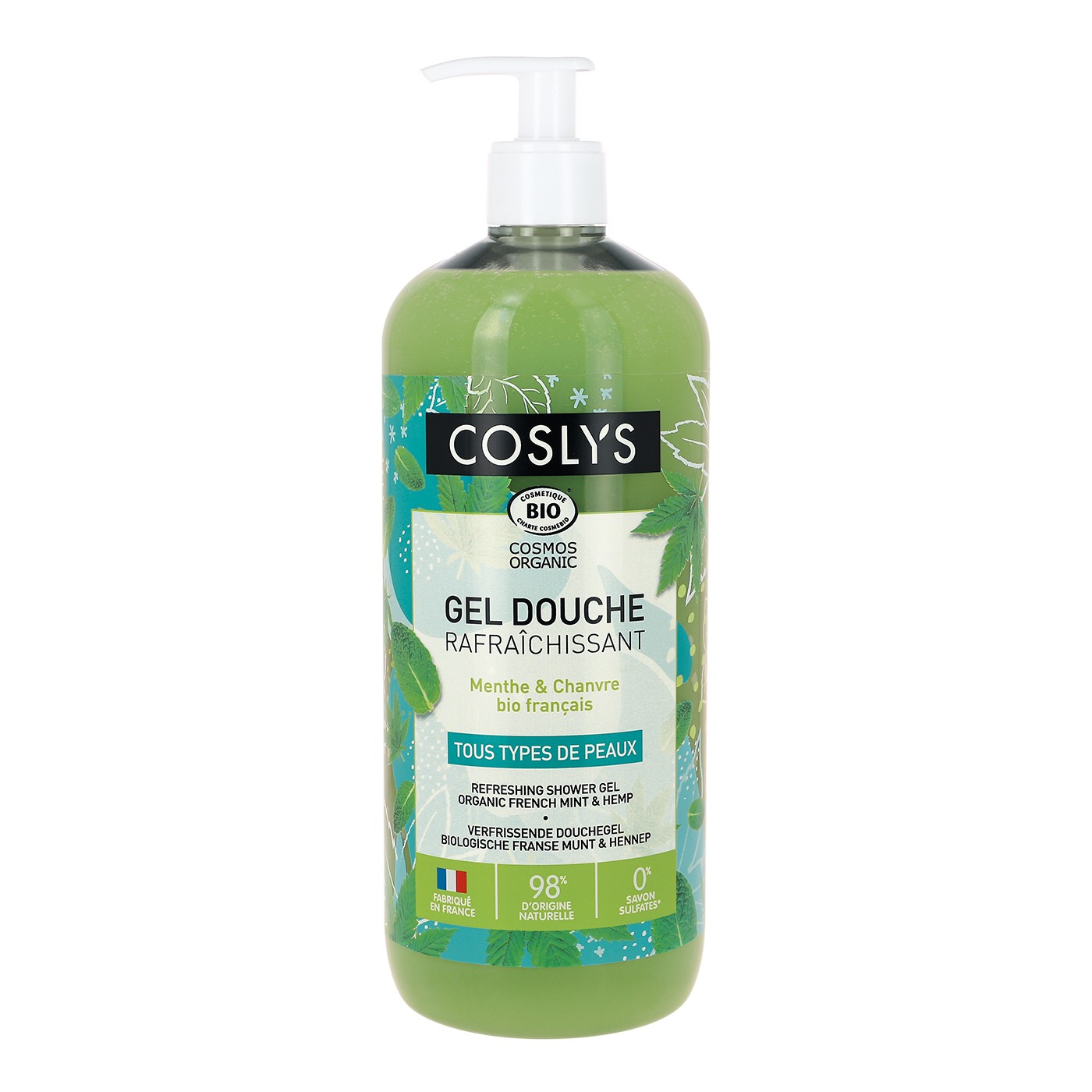 Gel Ducha Menta Cañamo Coslys 1L